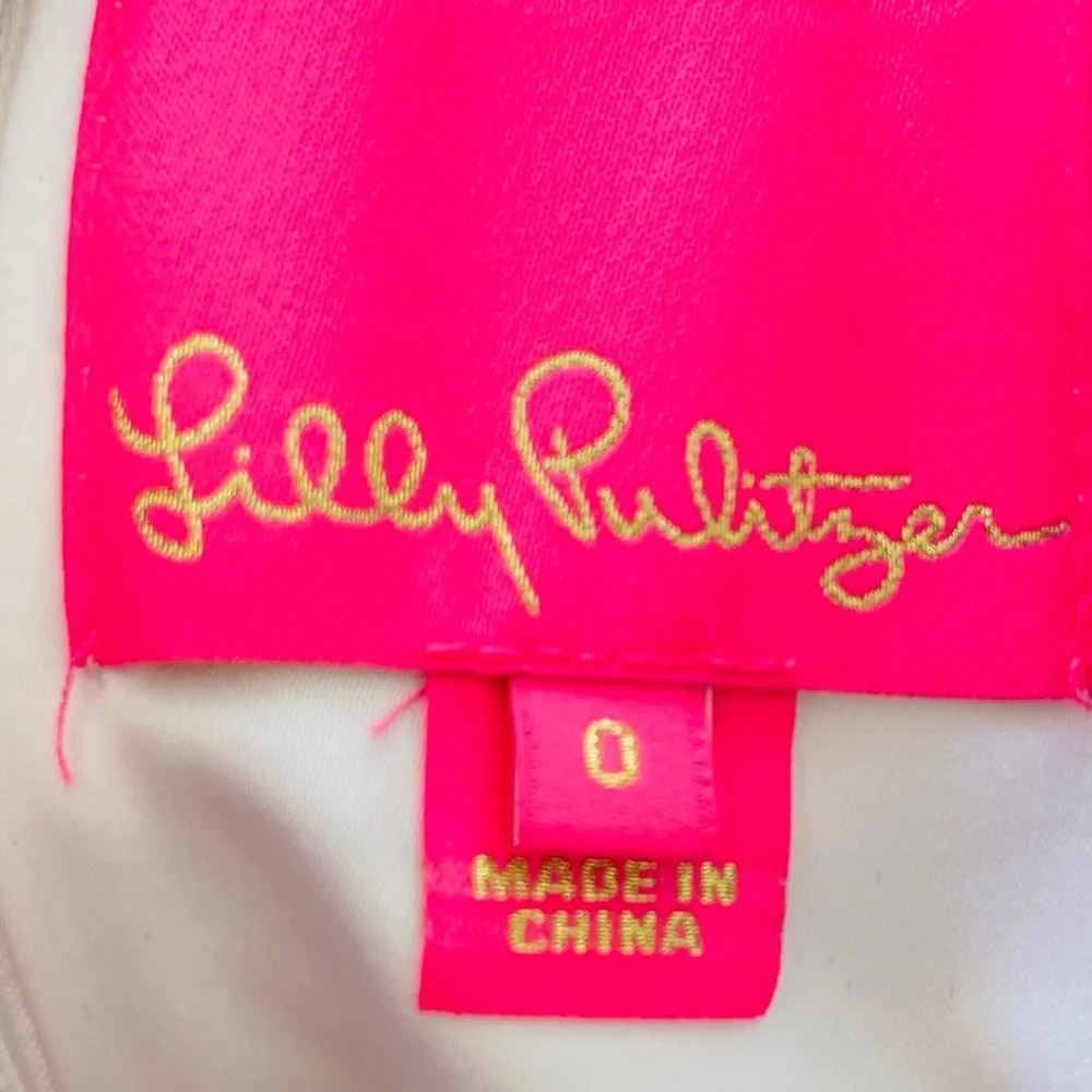 Lilly Pulitzer Pearl Romper in the color Resort White and Gold Women’s Size 0